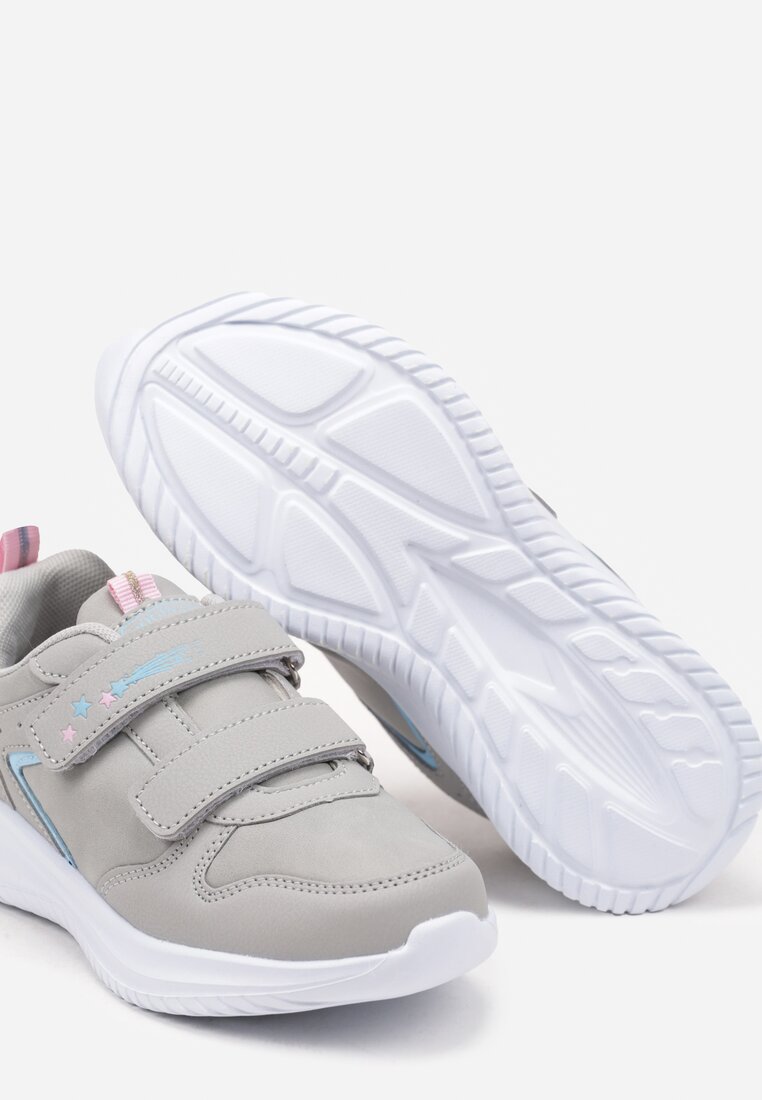Jasnoszare Buty Sportowe Sneakersy z Motywem Gwiazdek Ilanier
