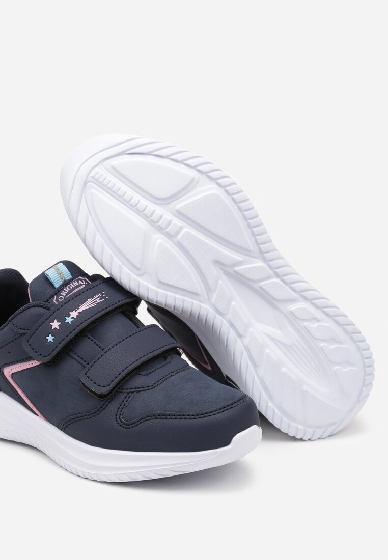 Granatowe Buty Sportowe Sneakersy z Motywem Gwiazdek Ilanier