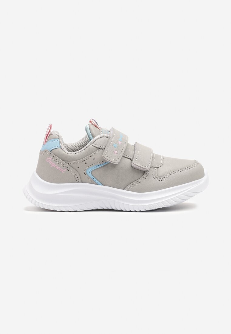 Jasnoszare Buty Sportowe Sneakersy z Perforacją i Gwiazdkami Arandorin