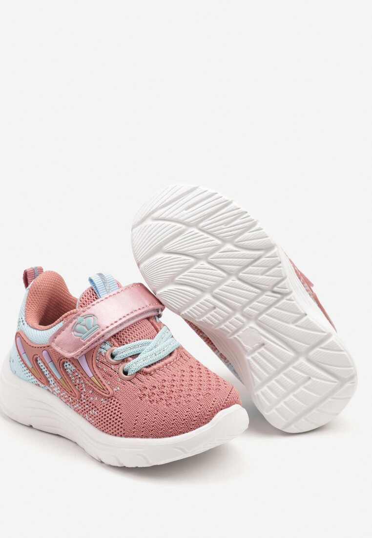 Różowo-Niebieskie Buty Sportowe z Koroną i Paskami Araviera