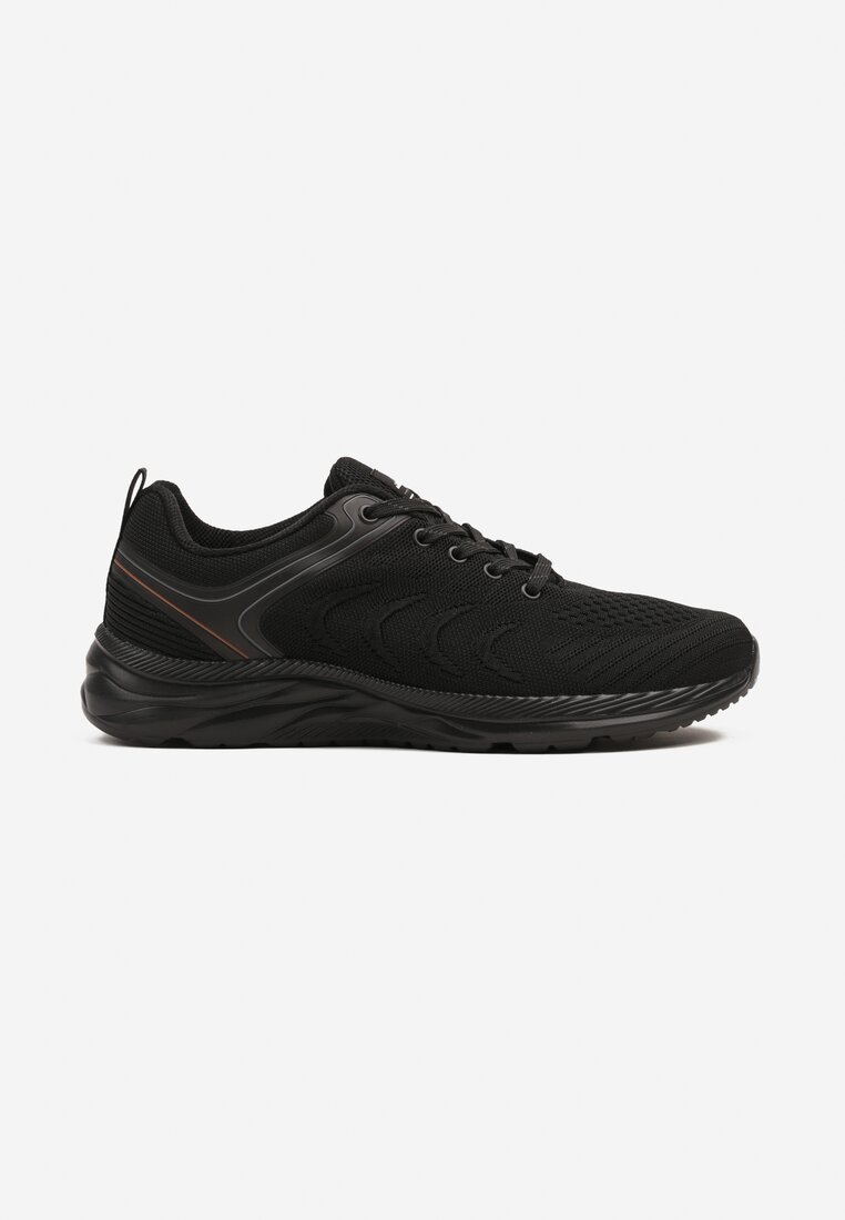 Czarne Buty Sportowe Sneakersy z Geometrycznym Wzorem Aranelora