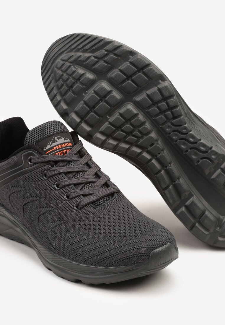 Ciemnoszare Buty Sportowe Sneakersy z Geometrycznym Wzorem Aranelora