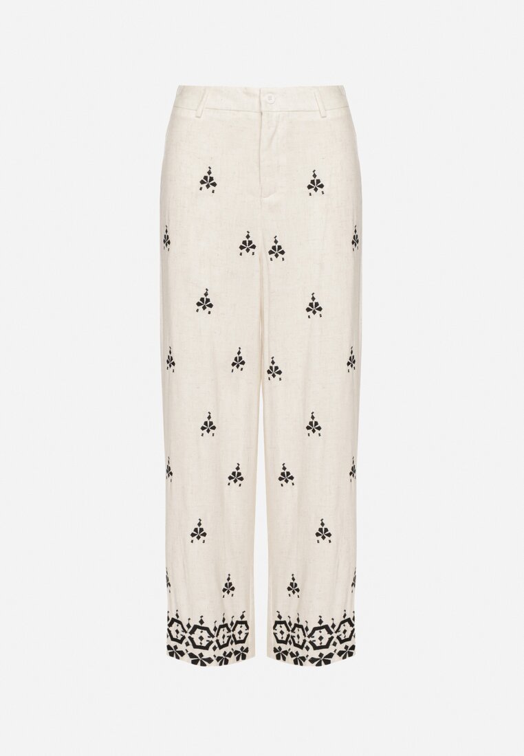 Pantaloni Alb cu negru