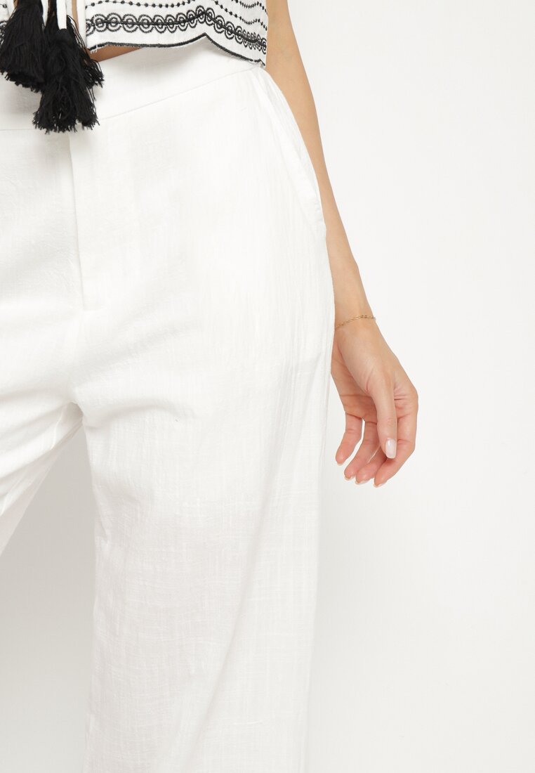 Pantaloni Alb cu negru