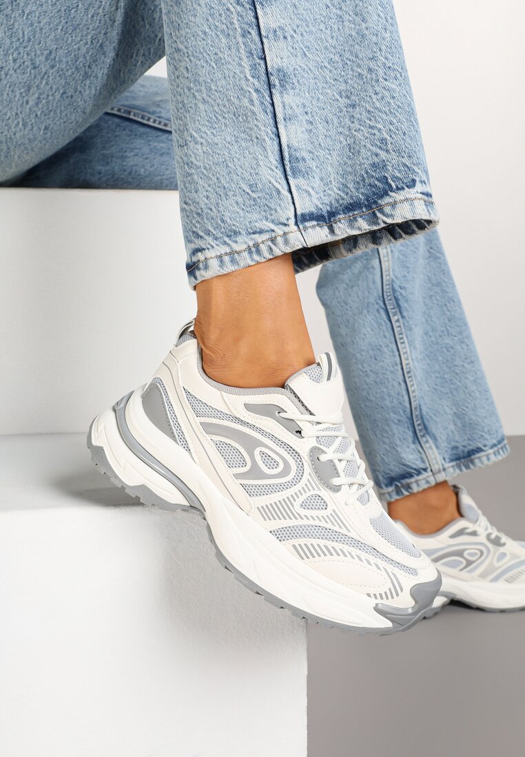 Szare Sneakersy na Piankowej Podeszwie w Streetwearowym Stylu Islivia