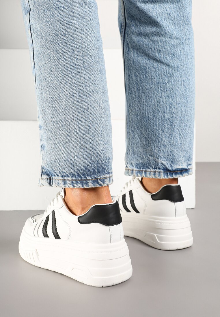 Sneakers Alb cu negru