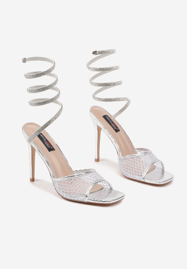 Pantofi stiletto Argintii