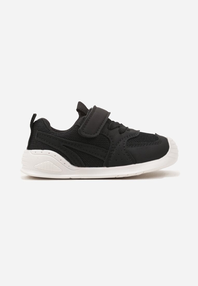 Czarne Buty Sportowe Sneakersy z Zapięciem na Rzep Elisona