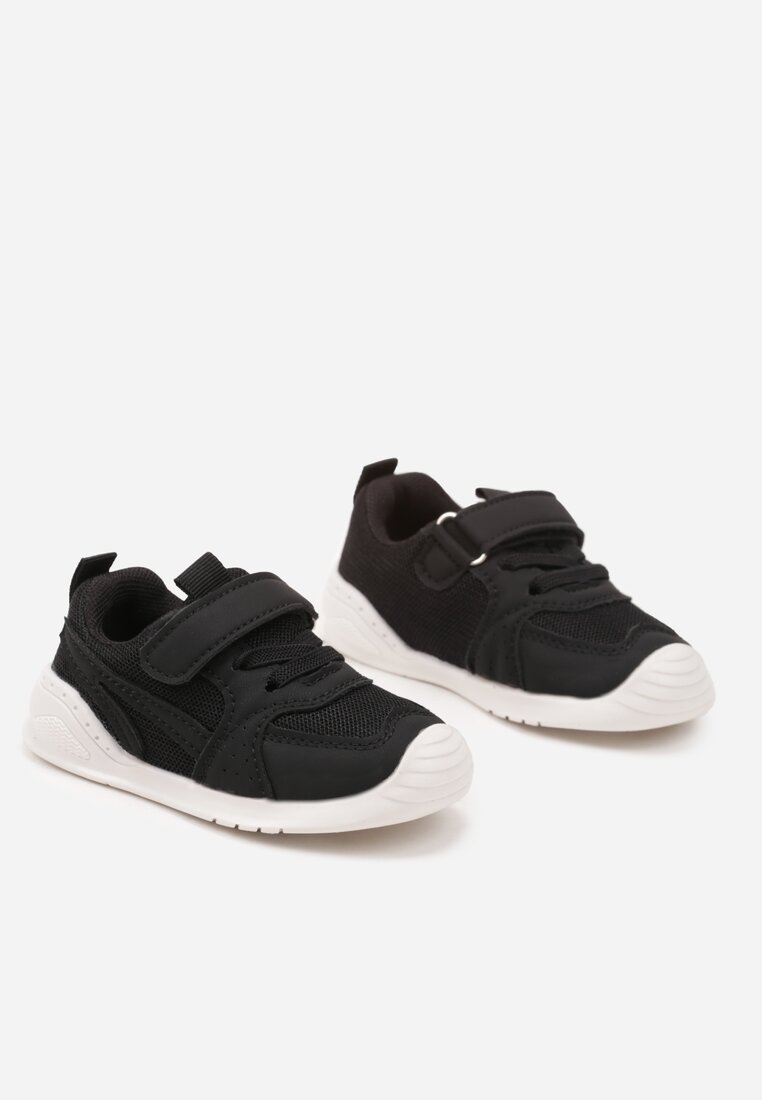 Czarne Buty Sportowe Sneakersy z Zapięciem na Rzep Elisona