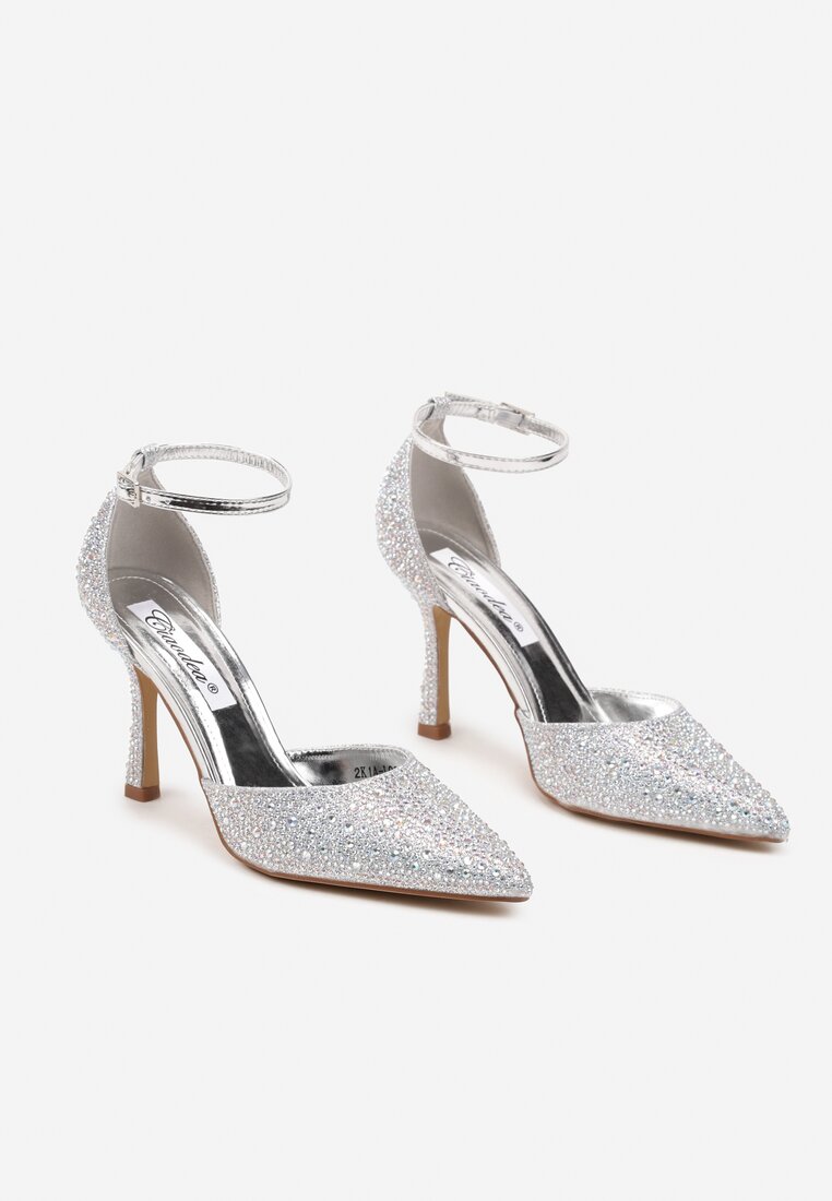 Pantofi stiletto Argintii