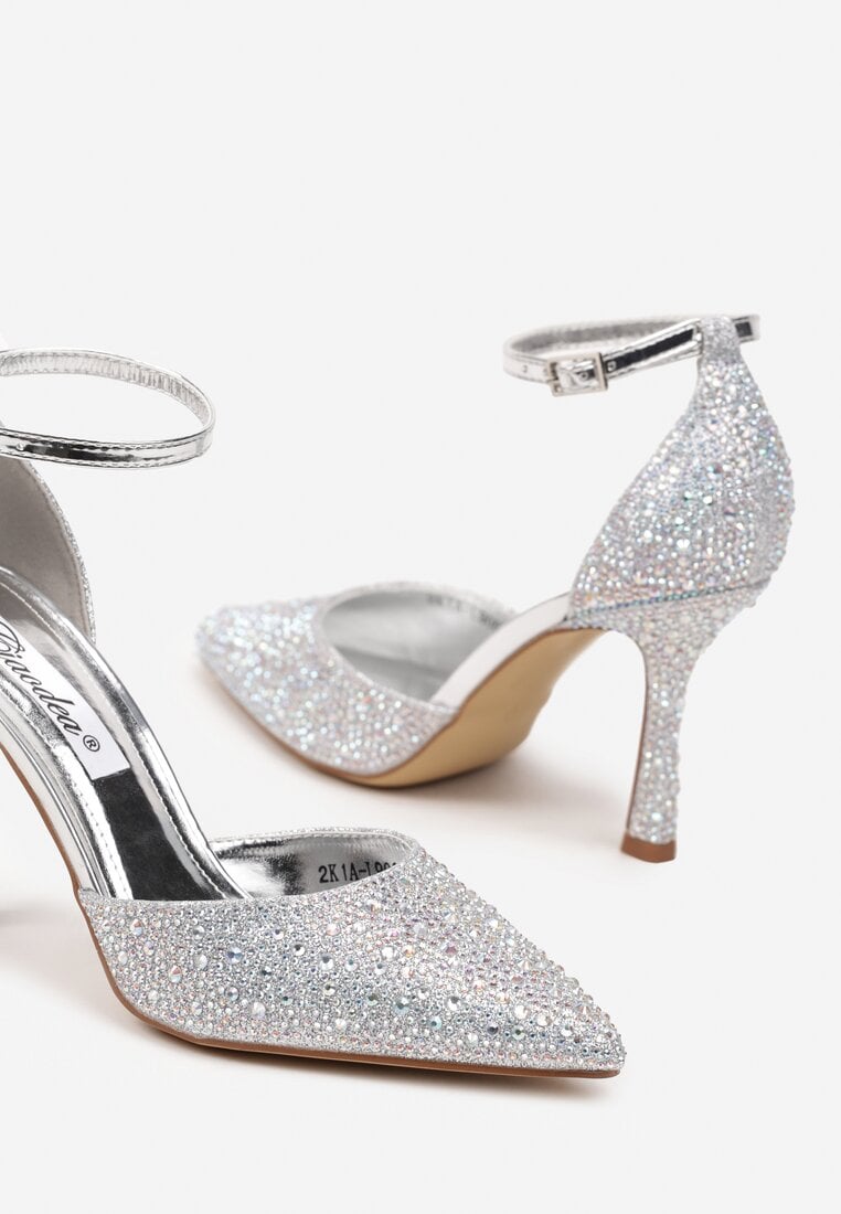 Pantofi stiletto Argintii