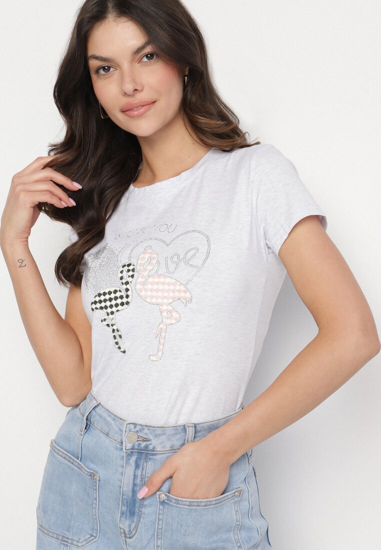 T-shirt Gri deschis
