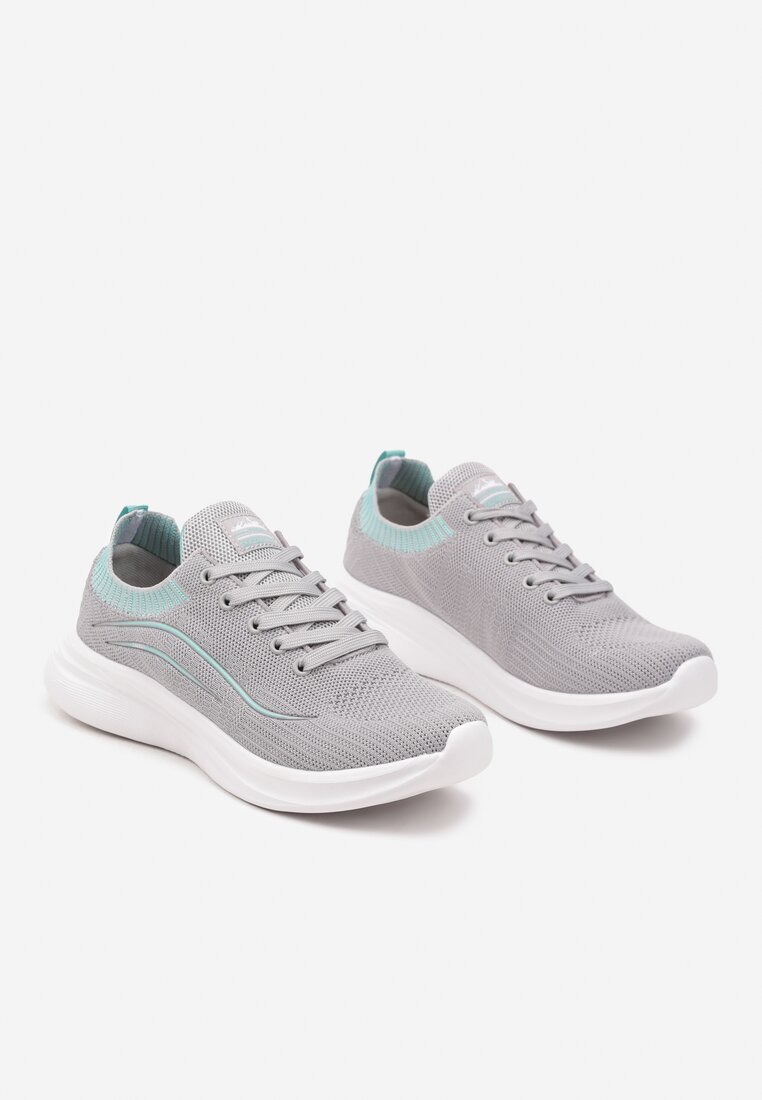 Sneakers Gri cu verde mentă
