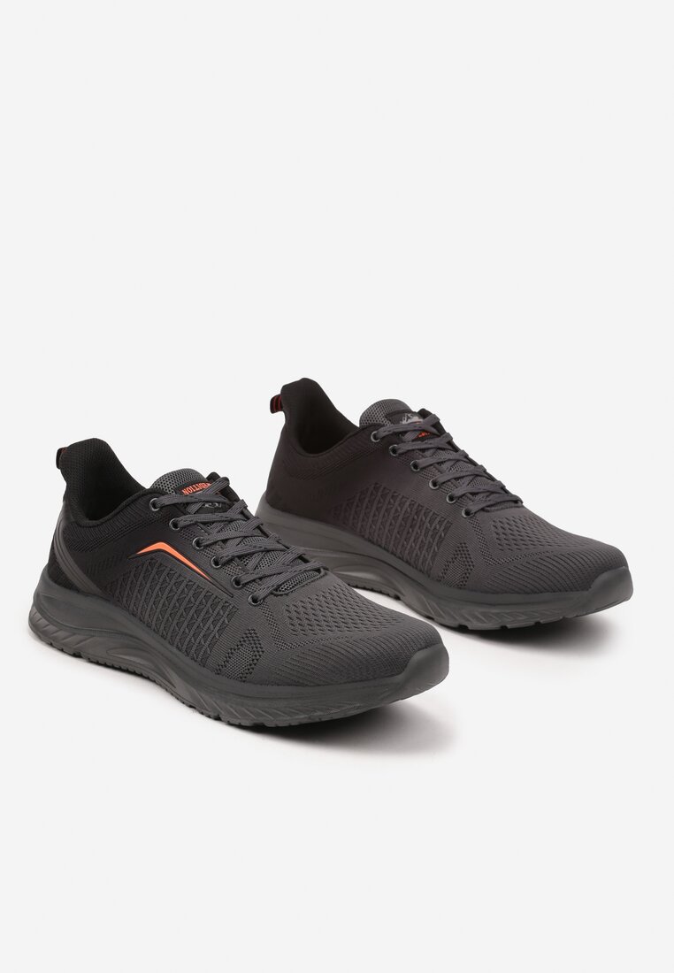 Ciemnoszare Buty Sportowe z Miękką Cholewką Sznurowane Olirone