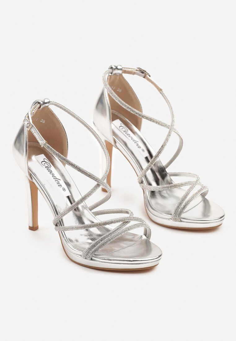 Pantofi stiletto Argintii