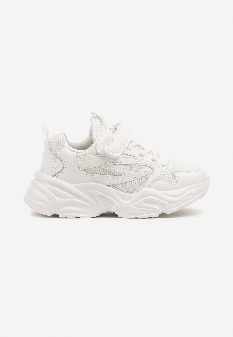Białe Buty Sportowe Sneakersy na Piankowej Podeszwie z Tłoczeniami Sinea