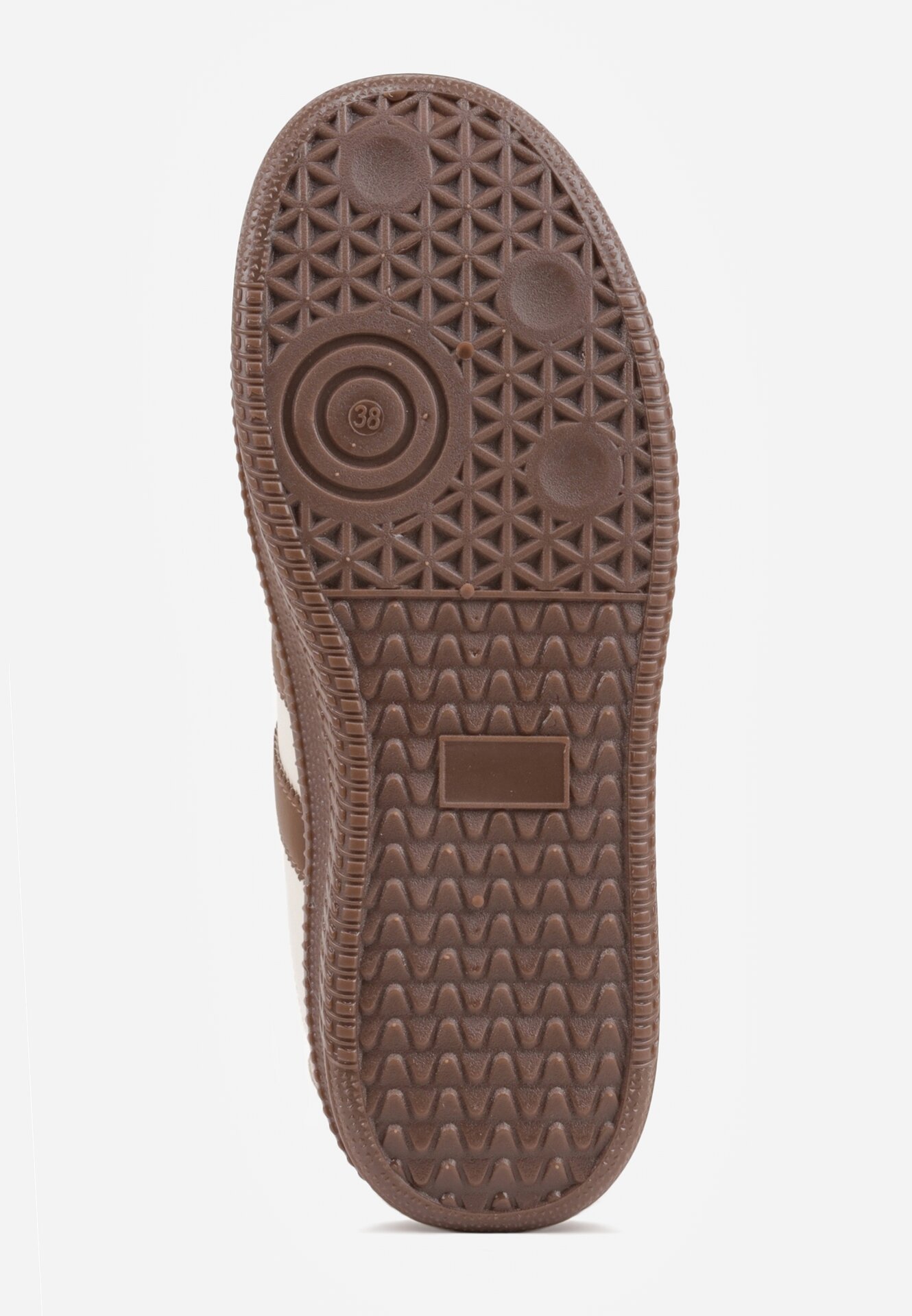 Beżowo-Brązowe Sneakersy w Stylu Tenisówek z Paskami na Boku Saliena