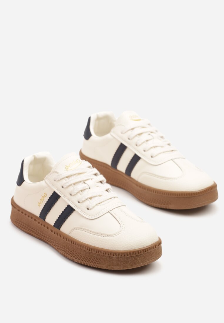 Sneakers Bej cu bleumarin