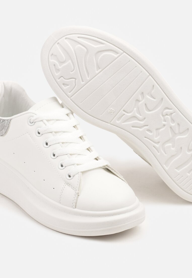 Sneakers Alb cu argintiu