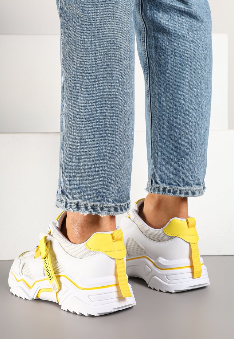 Sneakers Alb cu galben