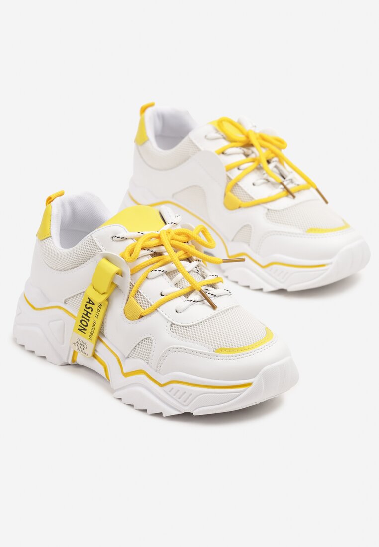 Sneakers Alb cu galben