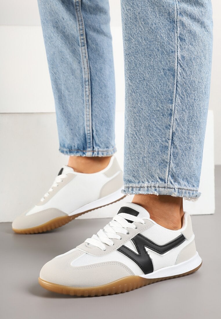 Szaro-Czarne Sneakersy w Stylu Kultowych Tenisówek Tultia