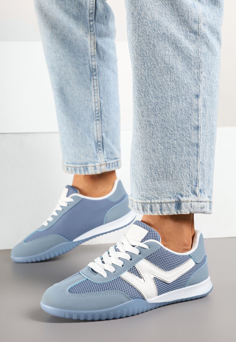 Niebieskie Sneakersy w Stylu Kultowych Tenisówek Tultia