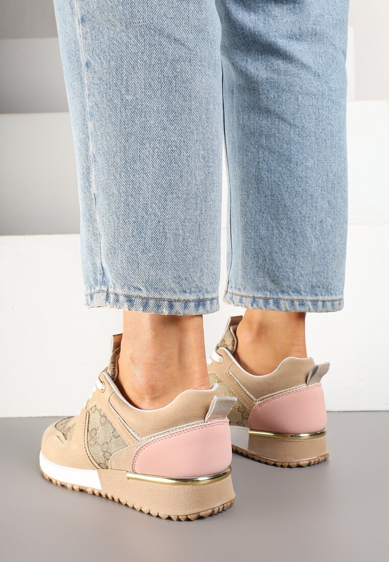 Sneakers Bej cu roz