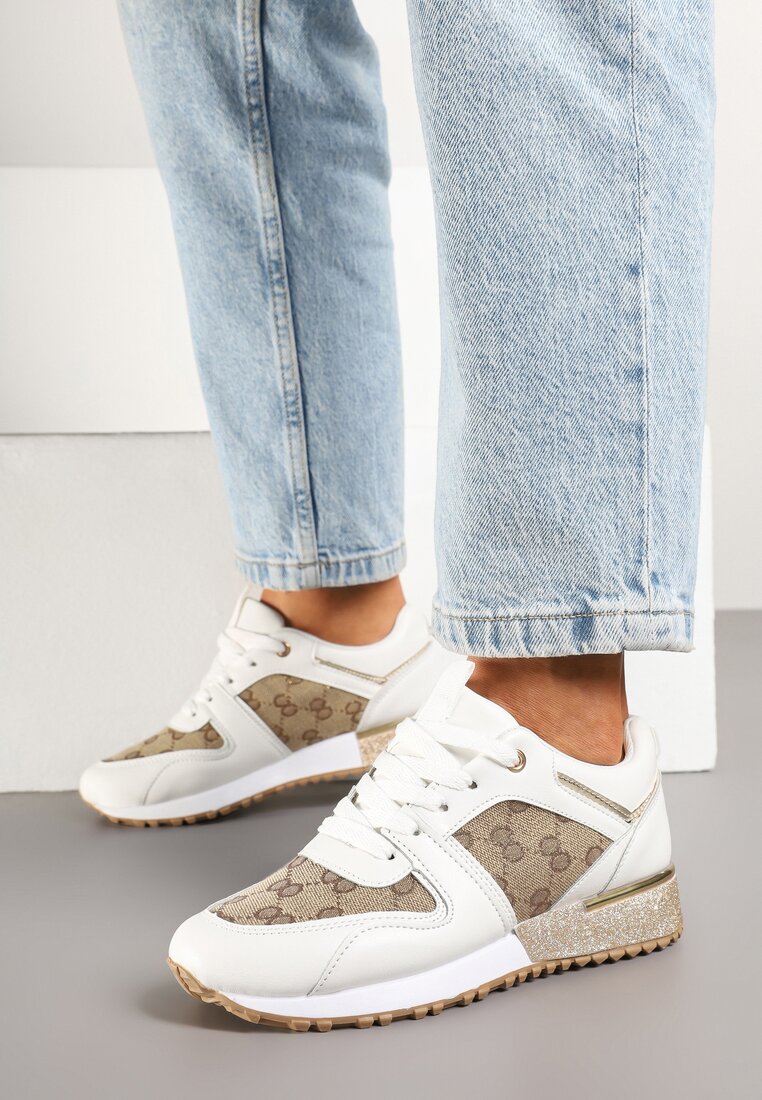 Sneakers Alb cu maro
