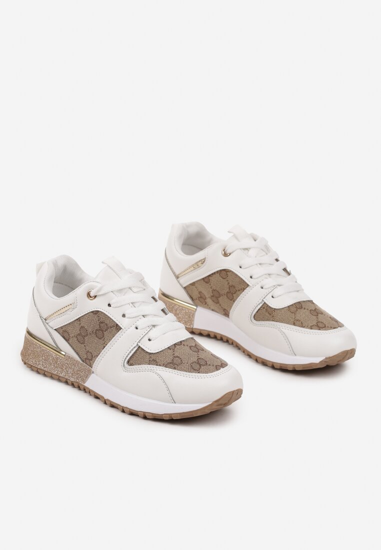 Sneakers Alb cu maro