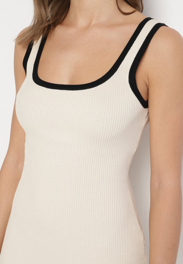 Rochie Bej cu negru