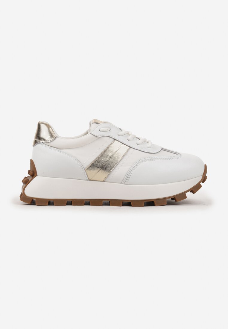 Sneakers Alb cu auriu