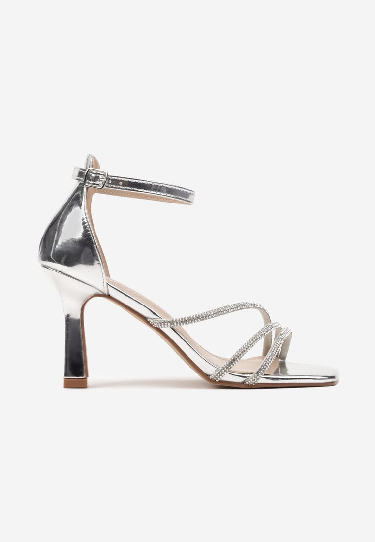 Pantofi stiletto Argintii