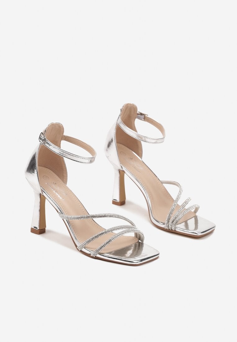 Pantofi stiletto Argintii