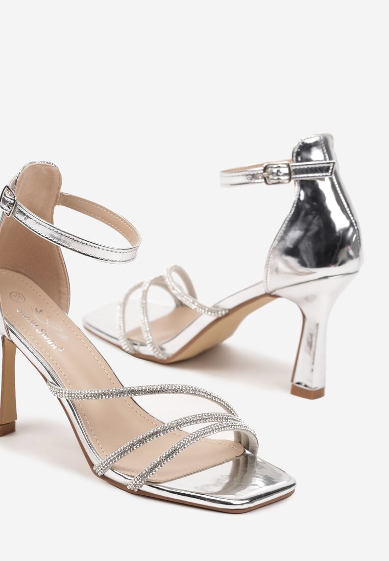 Pantofi stiletto Argintii