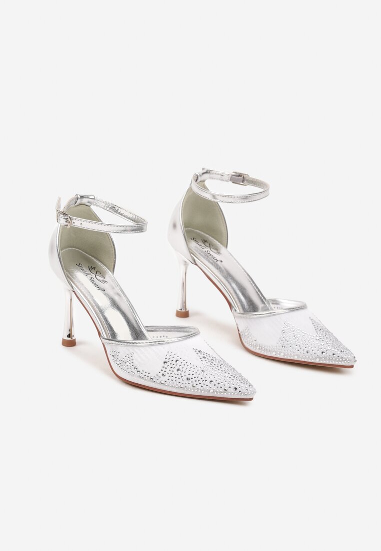 Pantofi stiletto Argintii