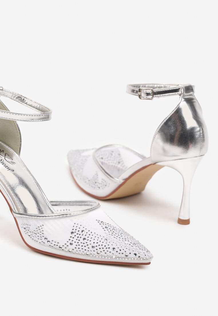 Pantofi stiletto Argintii
