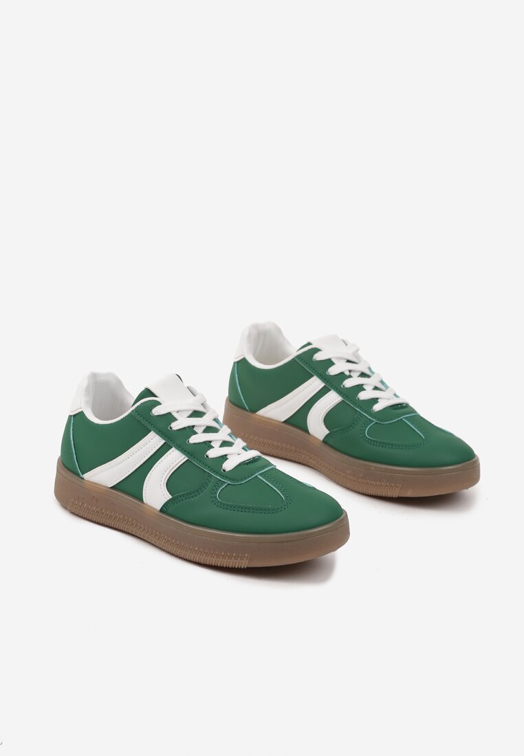 Zielone Sneakersy w Stylu Kultowych Tenisówek Setionis