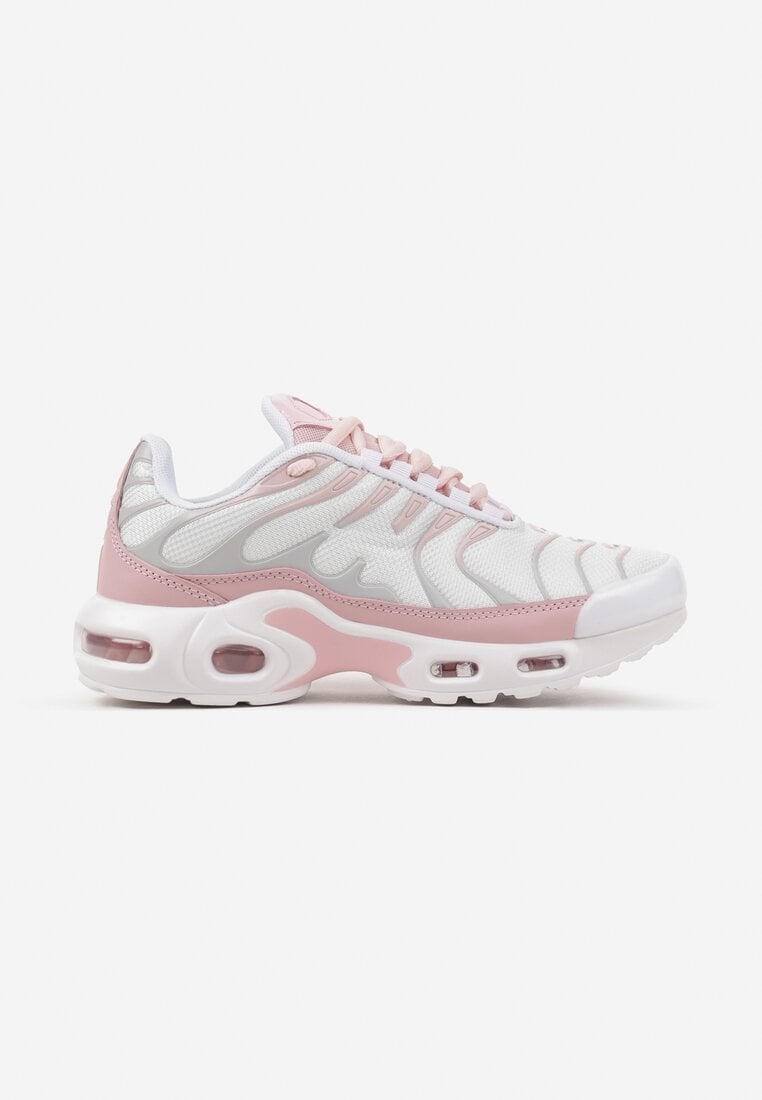 Biało-Różowe Buty Sportowe Sneakersy Ozdobione Tłoczeniem Tulinea