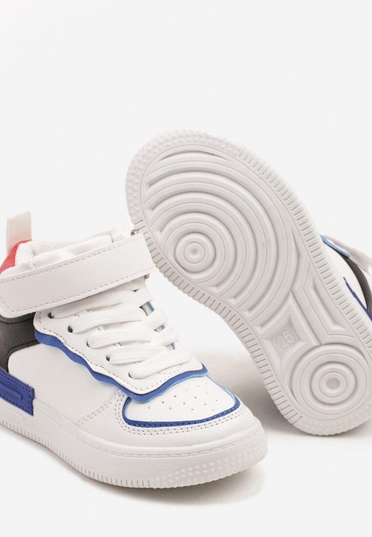Biało-Niebieskie Buty Sportowe Sneakersy za Kostkę z Perforacją Nizana