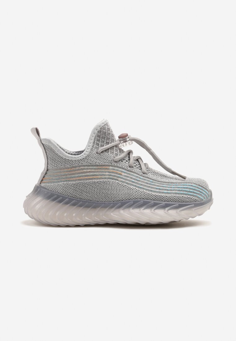 Jasnoszare Buty Sportowe Sneakersy z Geometrycznymi Paskami Garenia