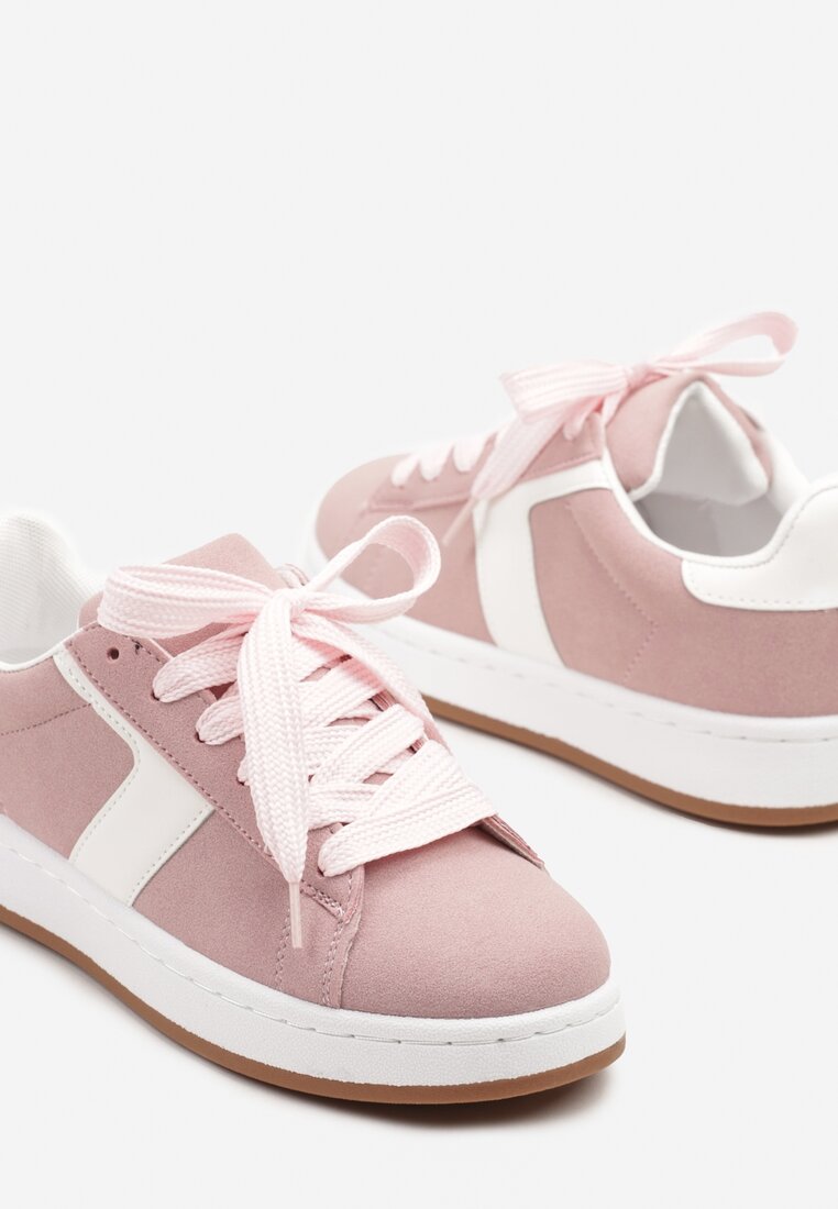 Różowe Sneakersy Ozdobione Paskiem Zrulla