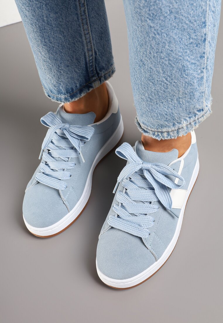 Jasnoniebieskie Sneakersy Ozdobione Paskiem Zrulla