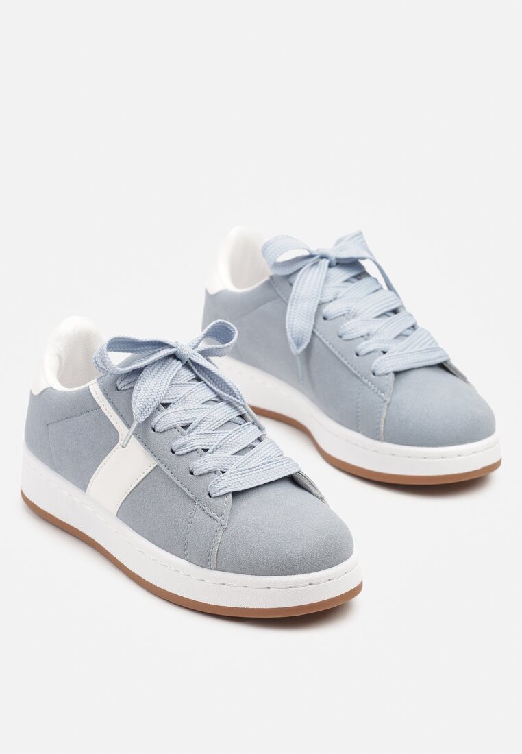 Jasnoniebieskie Sneakersy Ozdobione Paskiem Zrulla