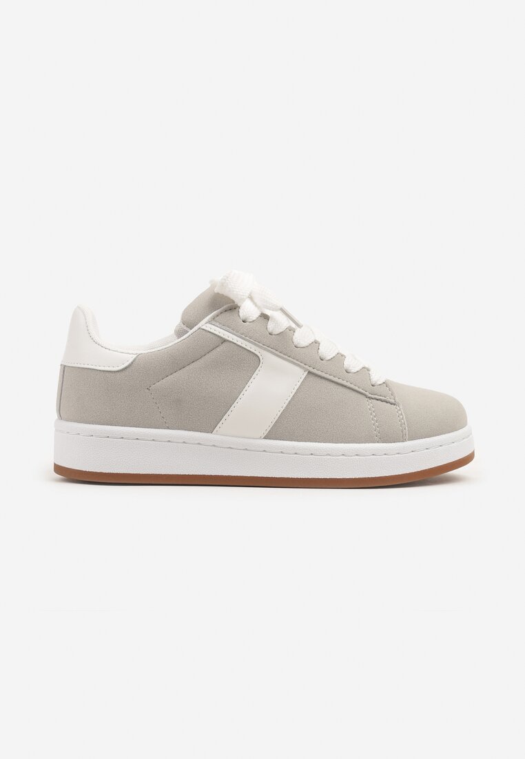 Szare Sneakersy Ozdobione Paskiem Zrulla