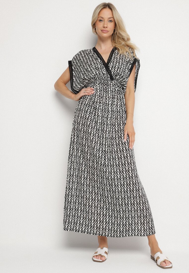 Rochie Neagră cu alb