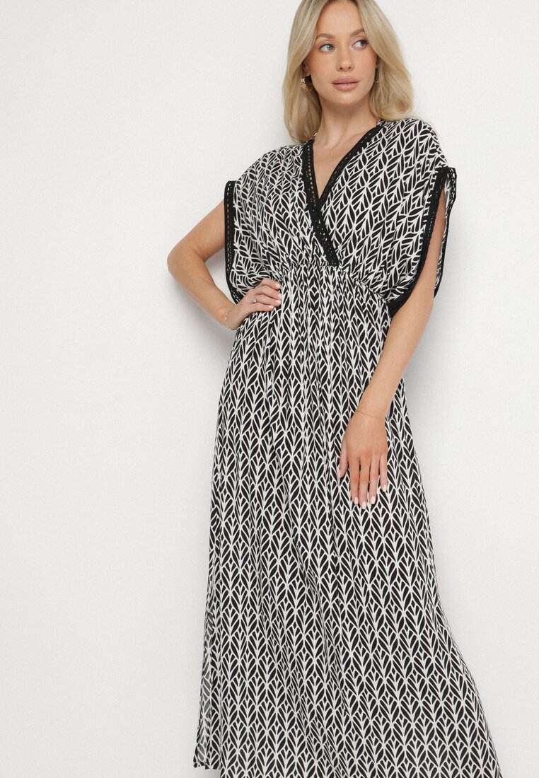 Rochie Neagră cu alb