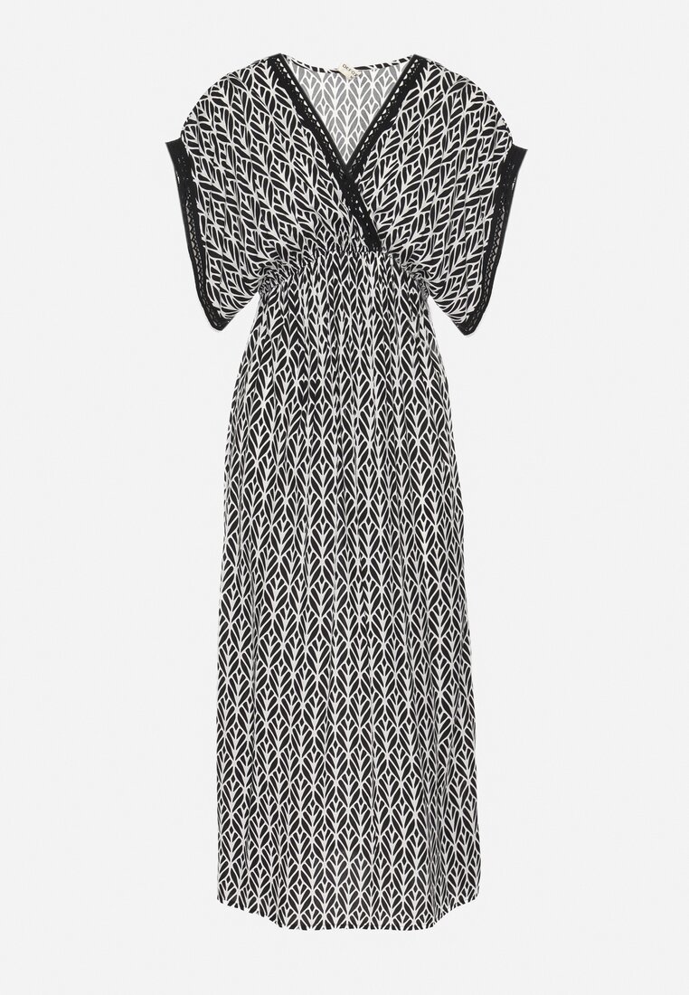 Rochie Neagră cu alb
