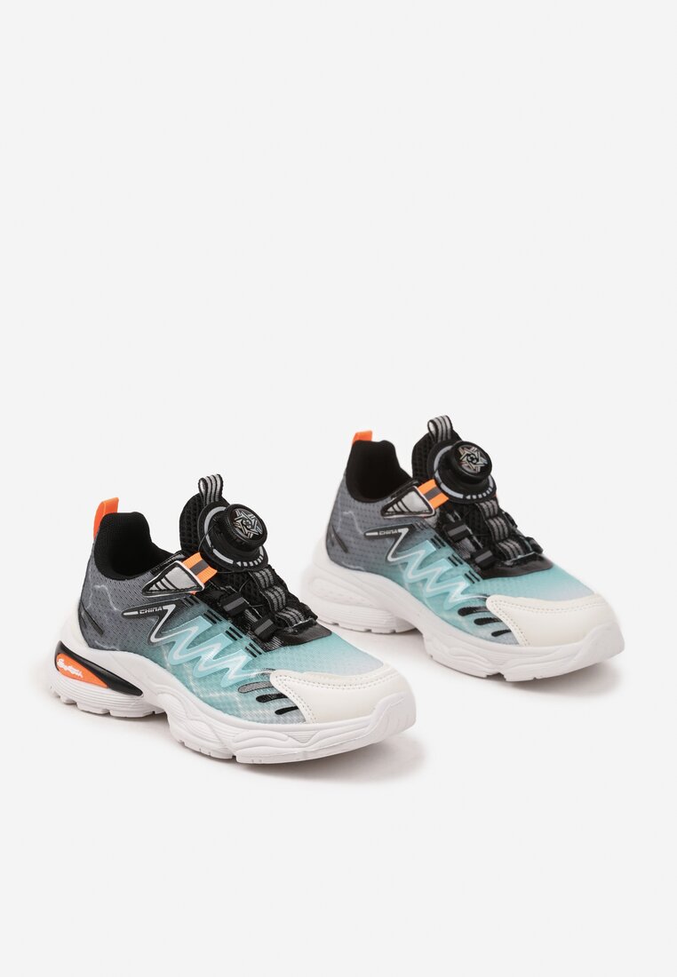 Czarne Buty Sportowe Sneakersy na Grubej Podeszwie z Tłoczeniem Setarinia