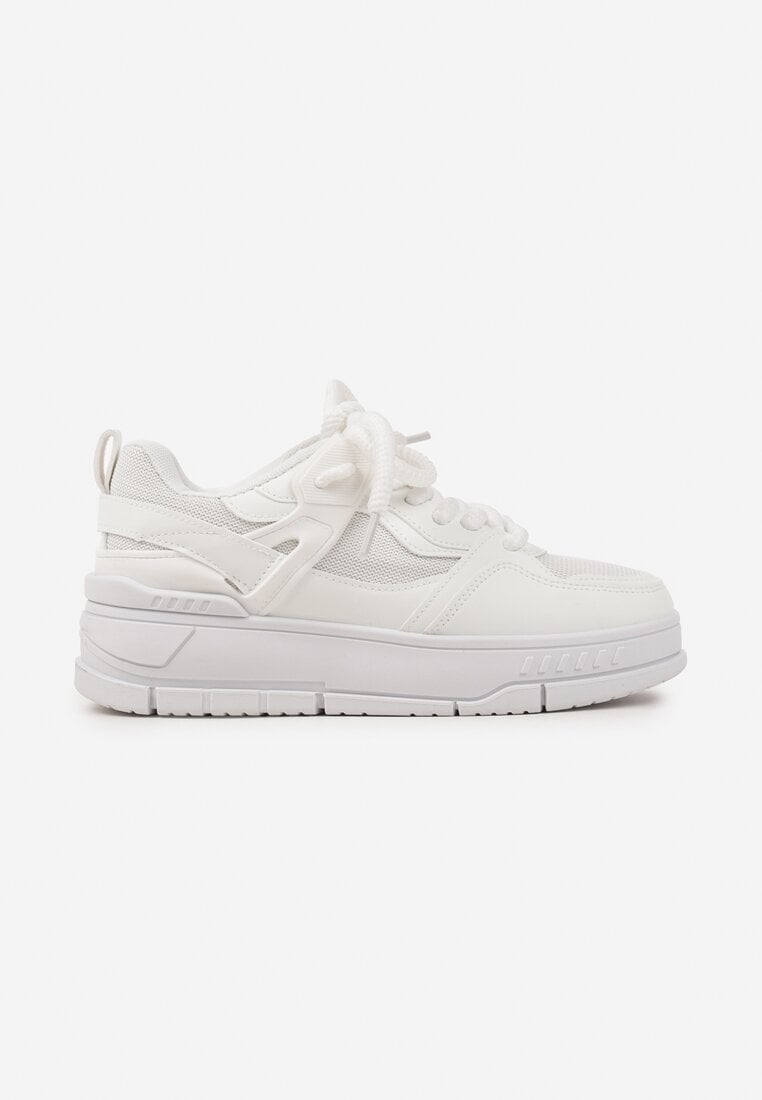 Białe Sneakersy w Streetwearowym Stylu na Grubej Podeszwie Teniffia